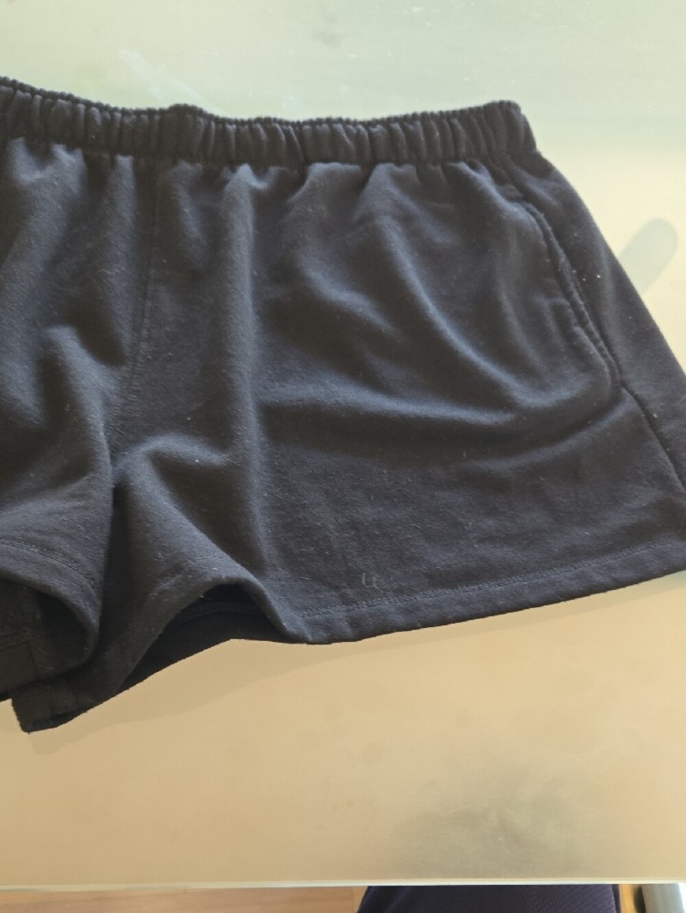 Women’s Black Elastic-Waist Lounge Shorts - Picture 8 of 10